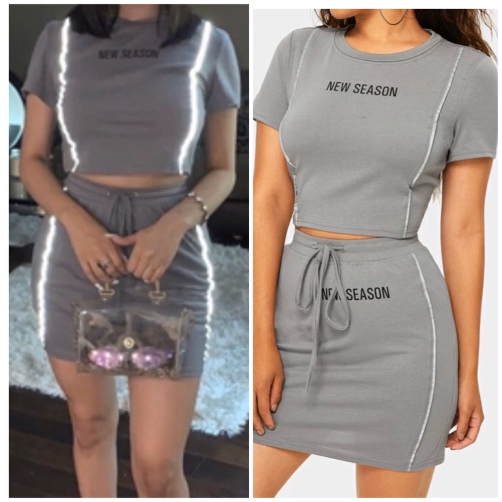 Reflective Two Piece Skirt Set